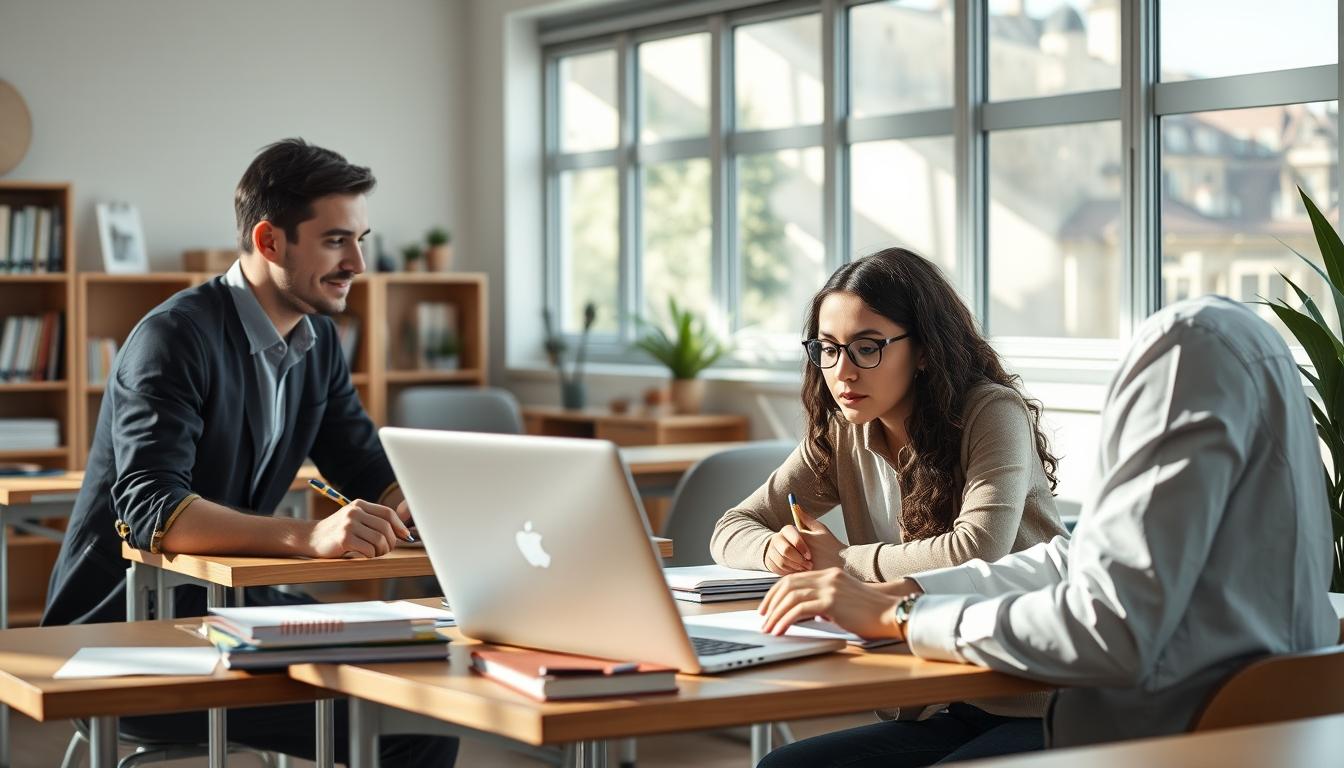 Structured study materials and learning resources on a desk